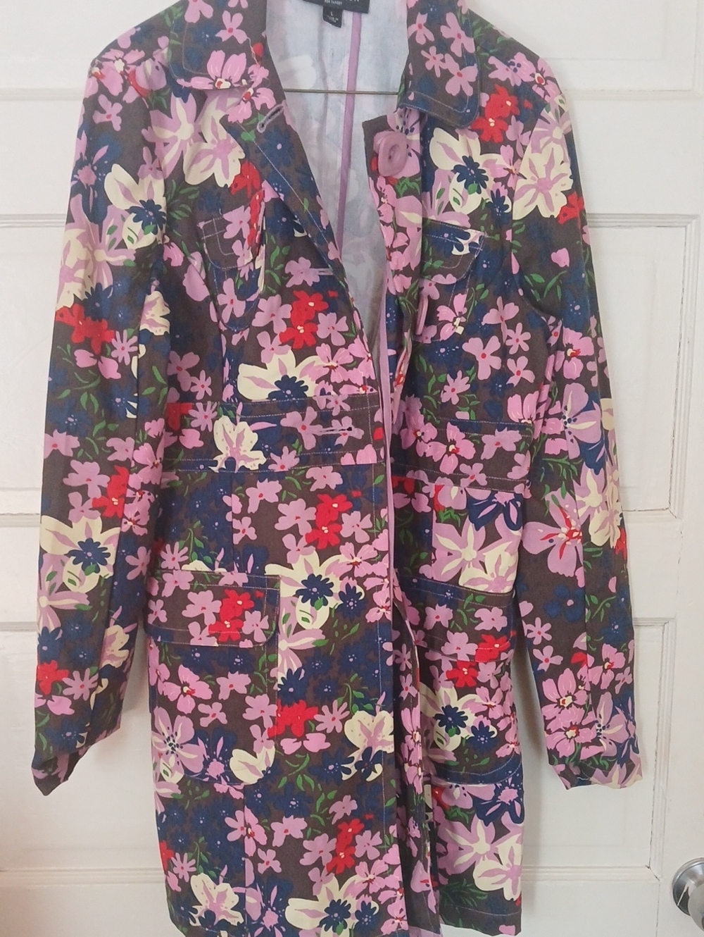 Tara Jarmon Pink Multi Floral Trench Coat